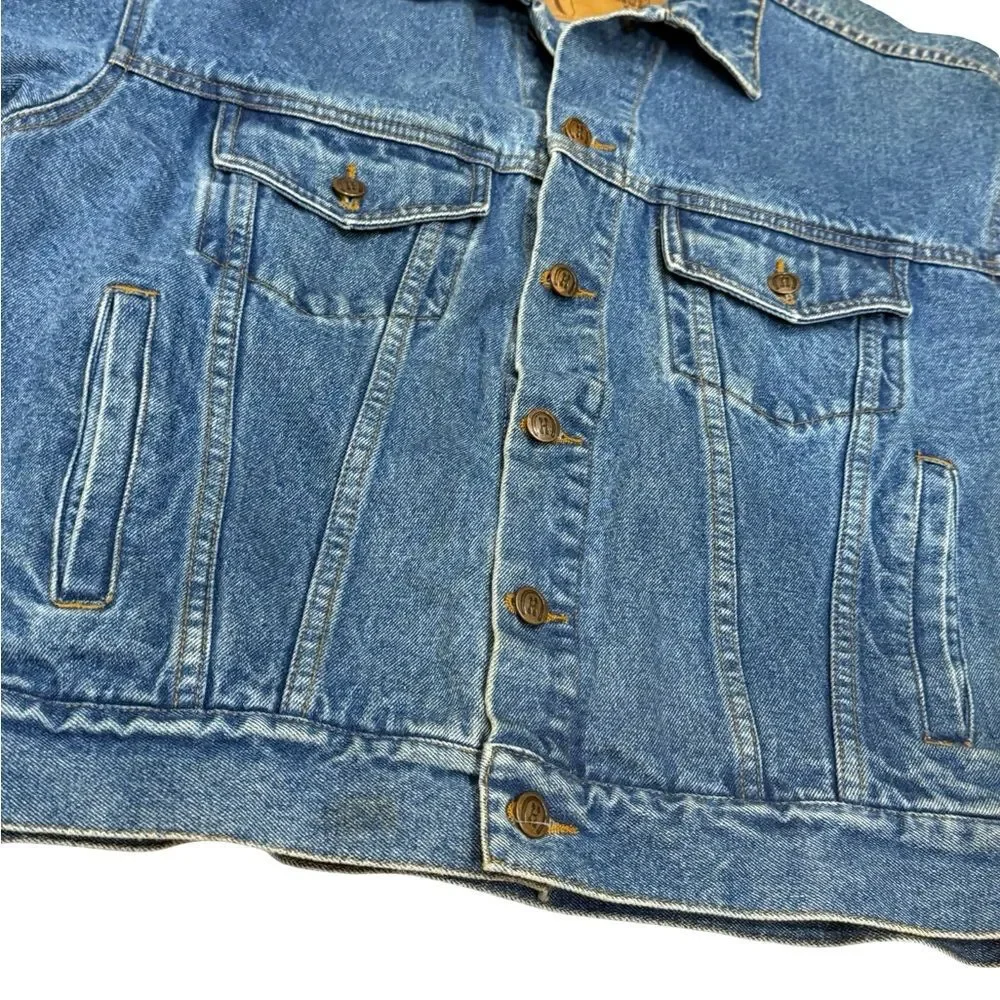 🧥🐎 Vintage Women’s Horseshoe Casino Hotel Embroidered Jean Jacket – Size M‎
